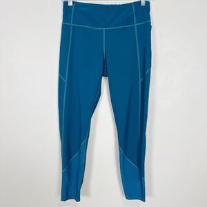 Athleta Leggings Womens Small Blue Athletic Gym Workout Outdoors Activewear Mesh